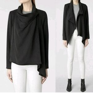 All saints bayle monument draped wrap black Women's jacket  Size: 4